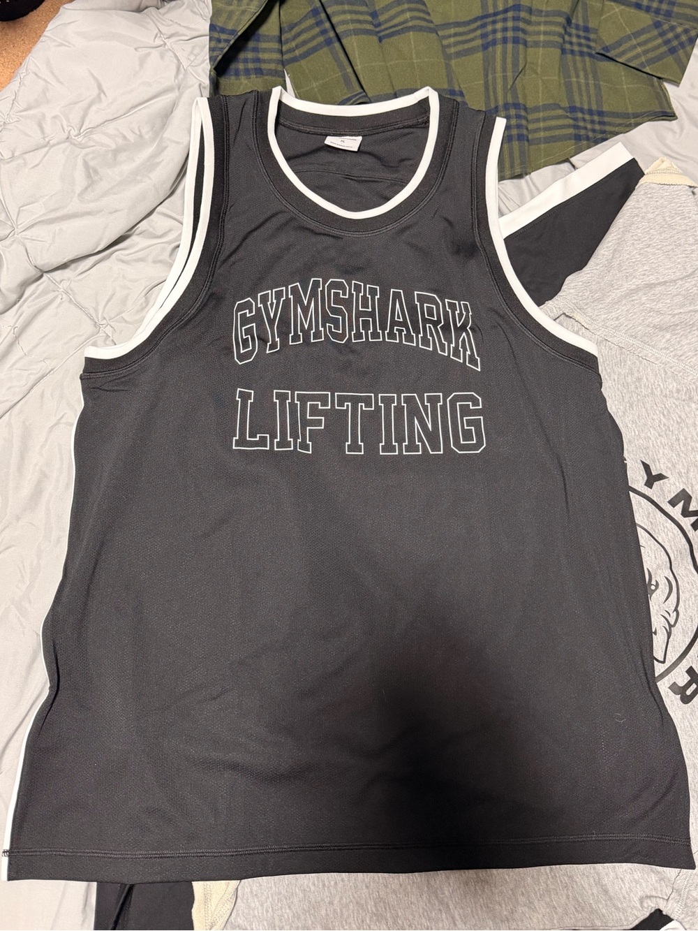 Gymshark Black Tank Top with White Trim